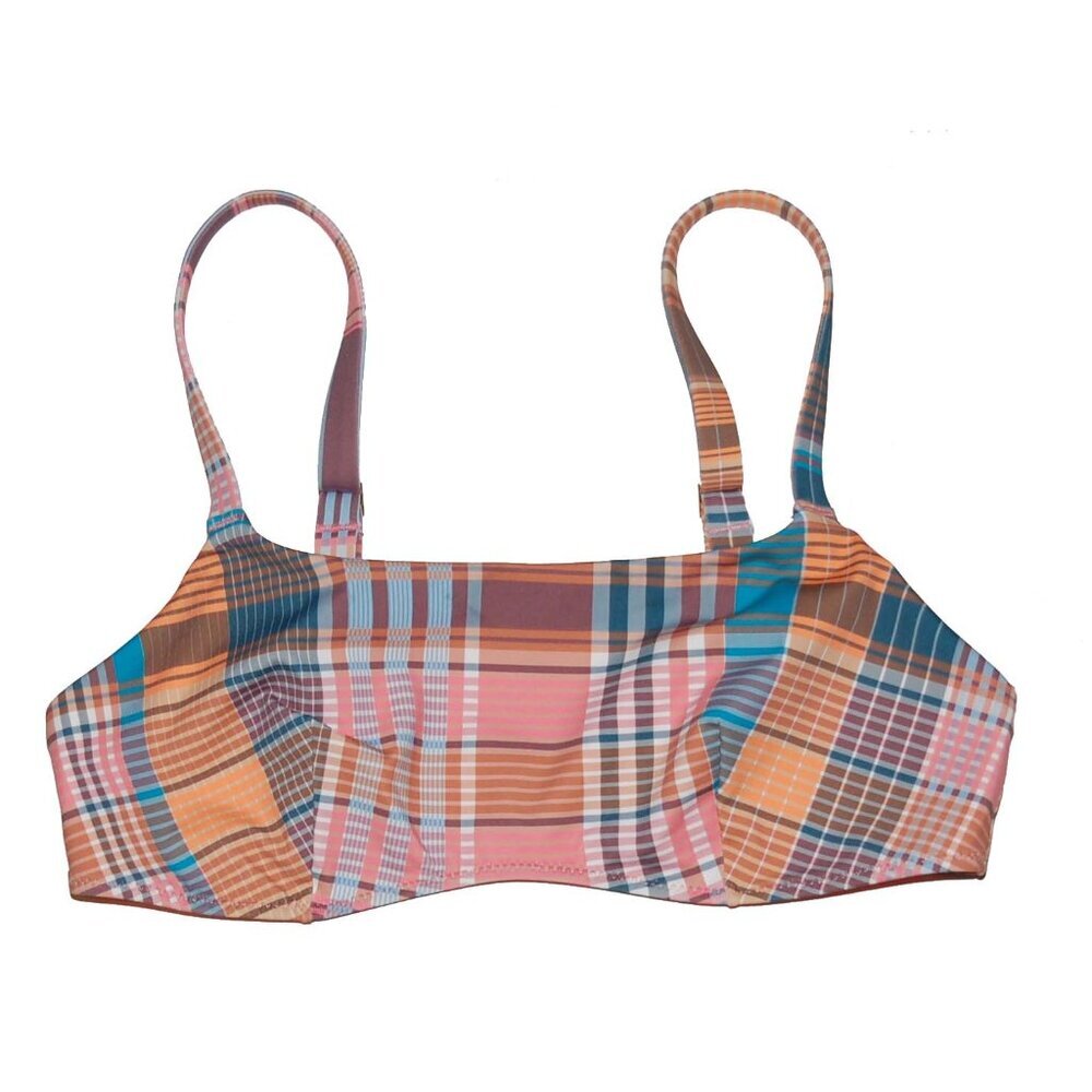 NWT Vineyard Vines Women's Square Neck Plaid Bikini Top XS